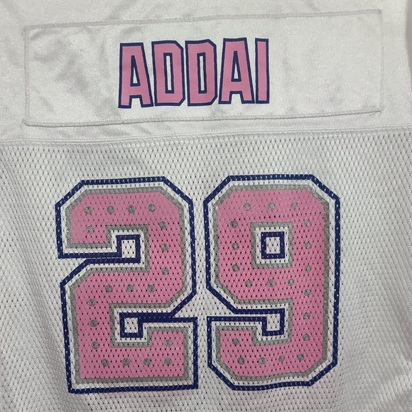 Joseph Addai Indianapolis Colts White, Pink, And Blue Women's L Jersey - Picture 7 of 10